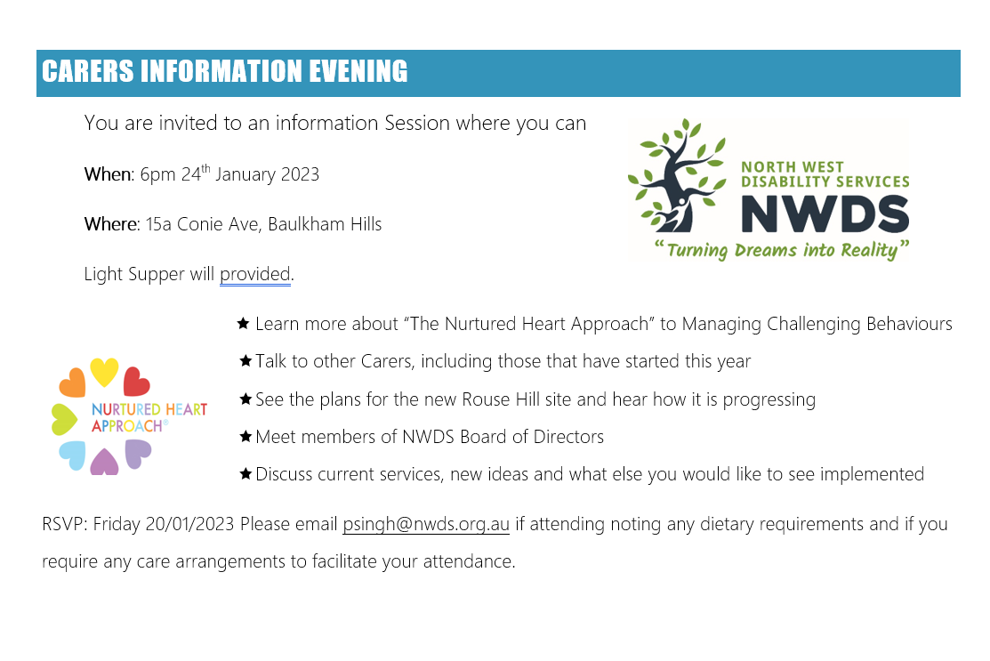 Carers Information Evening 24th January 2023